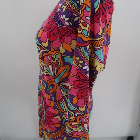 Lilly Pulitzer One Shoulder Floral Bodycon Dress Size Large 70's Vibes - Picture 8 of 13